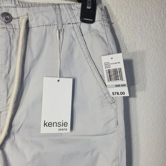 Kensie Womens Size 0/25 Girlfriend Style Joggers Light Gray Casual Pants - Picture 3 of 13